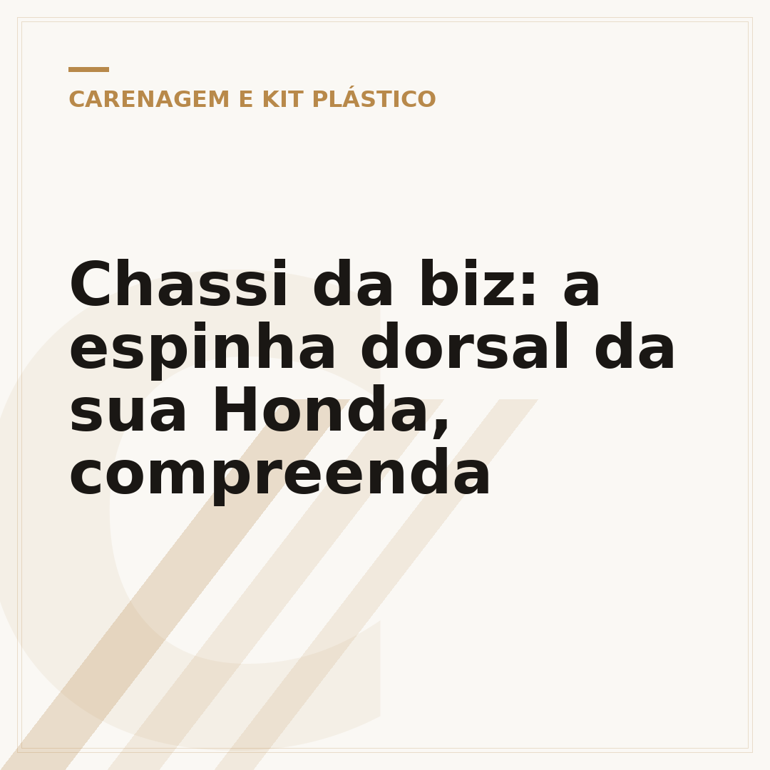 Chassi da biz: a espinha dorsal da sua Honda, compreenda