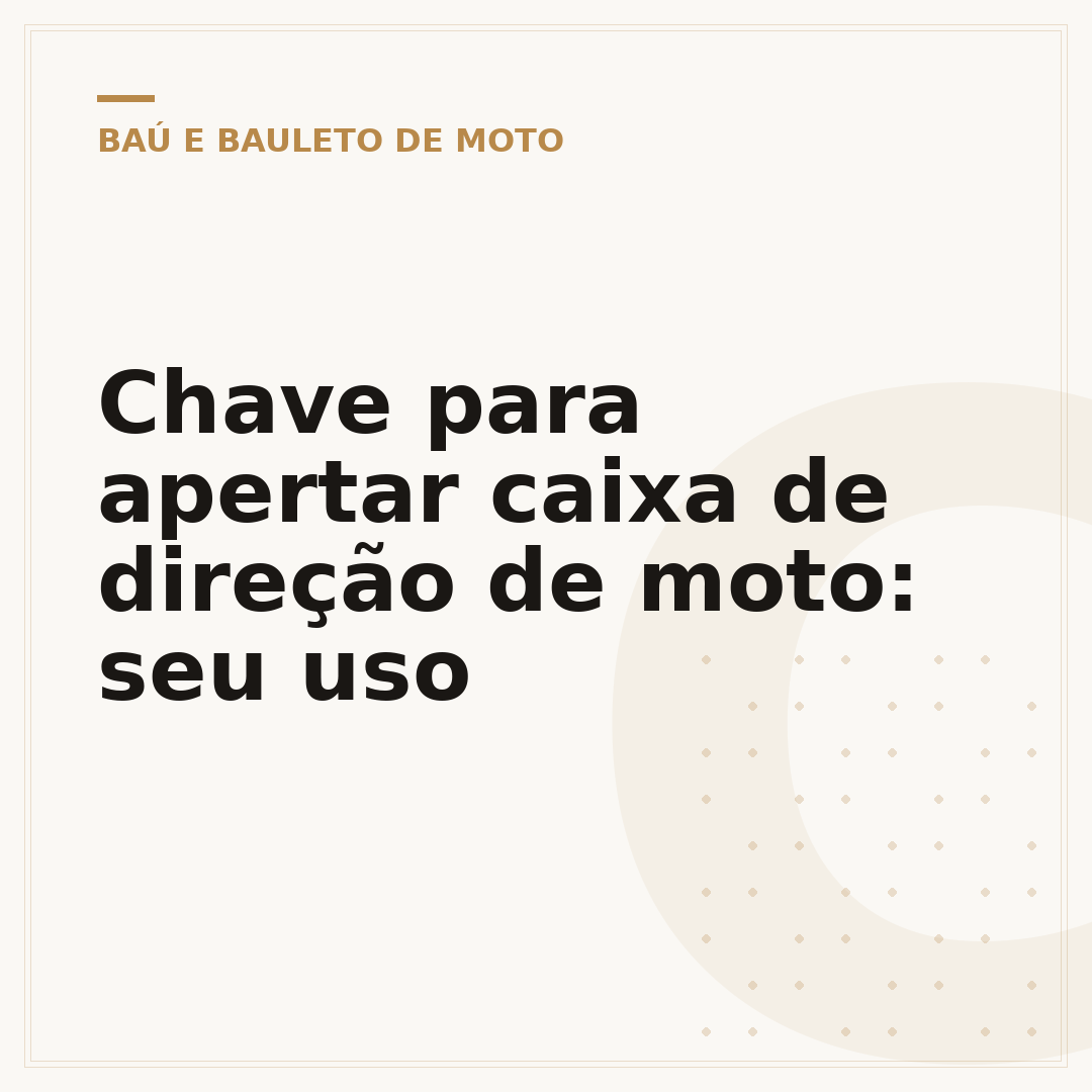 Chave para apertar caixa de direção de moto: seu uso