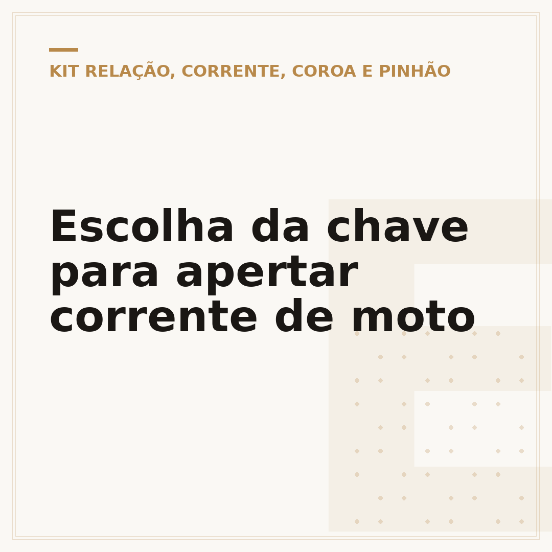 Escolha da chave para apertar corrente de moto