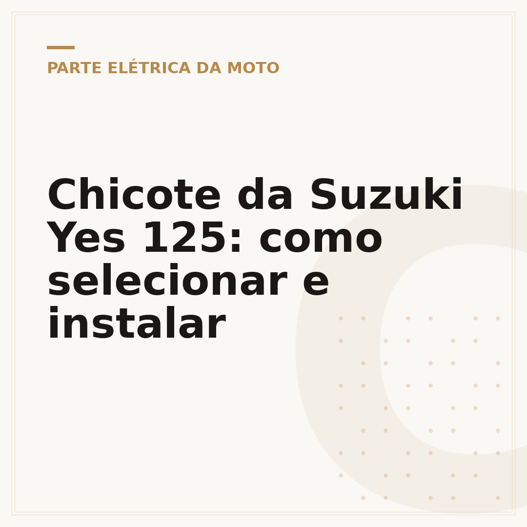 Chicote da Suzuki Yes 125: como selecionar e instalar