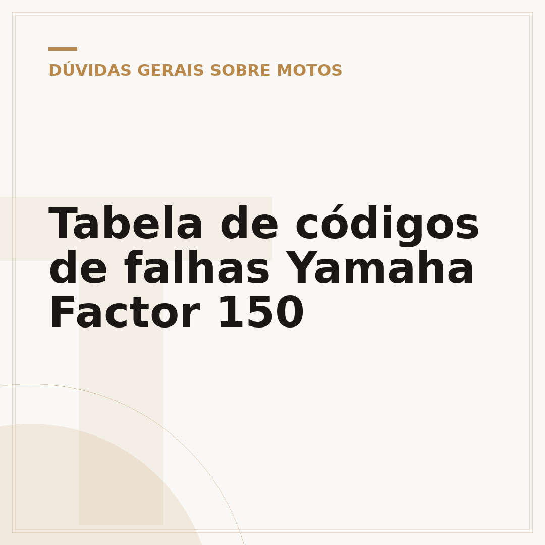 Tabela de códigos de falhas Yamaha Factor 150