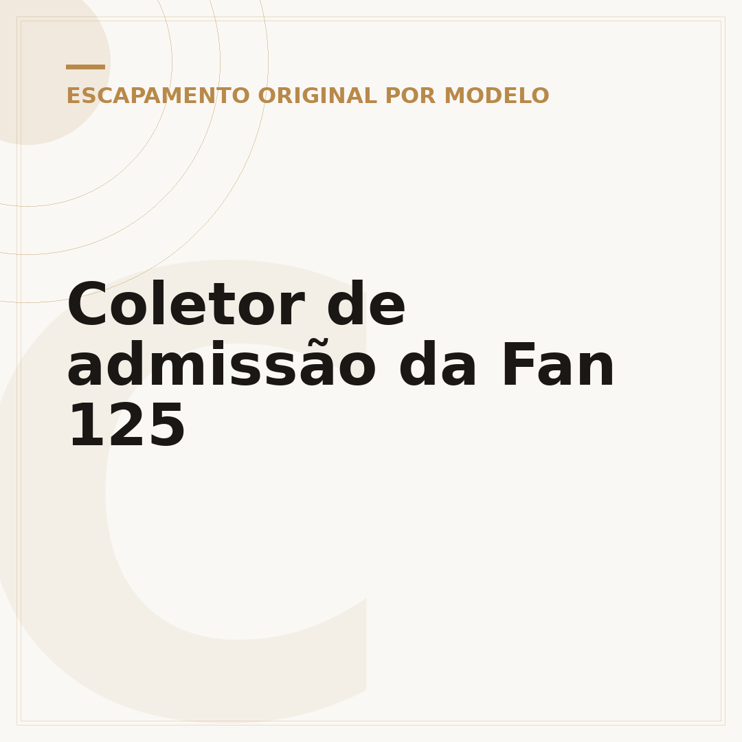 Coletor de admissão da Fan 125