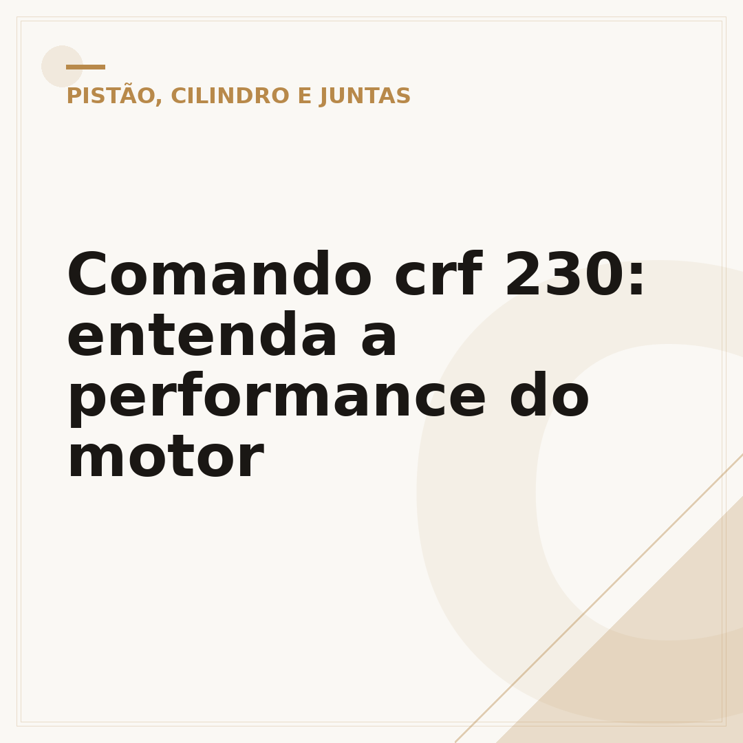 Comando crf 230: entenda a performance do motor