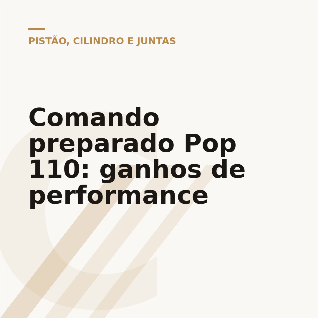 Comando preparado Pop 110: ganhos de performance