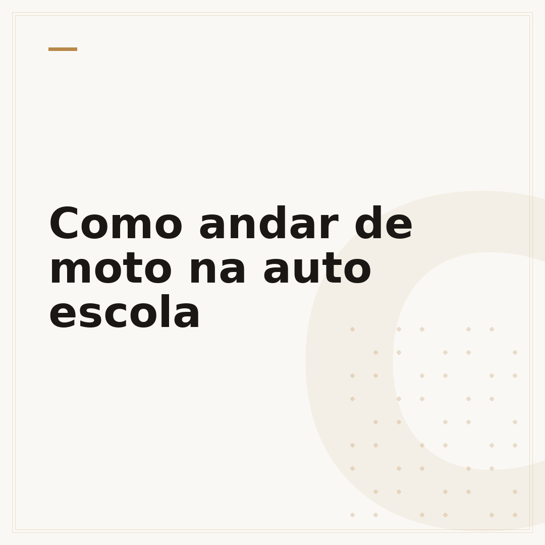 Como andar de moto na auto escola