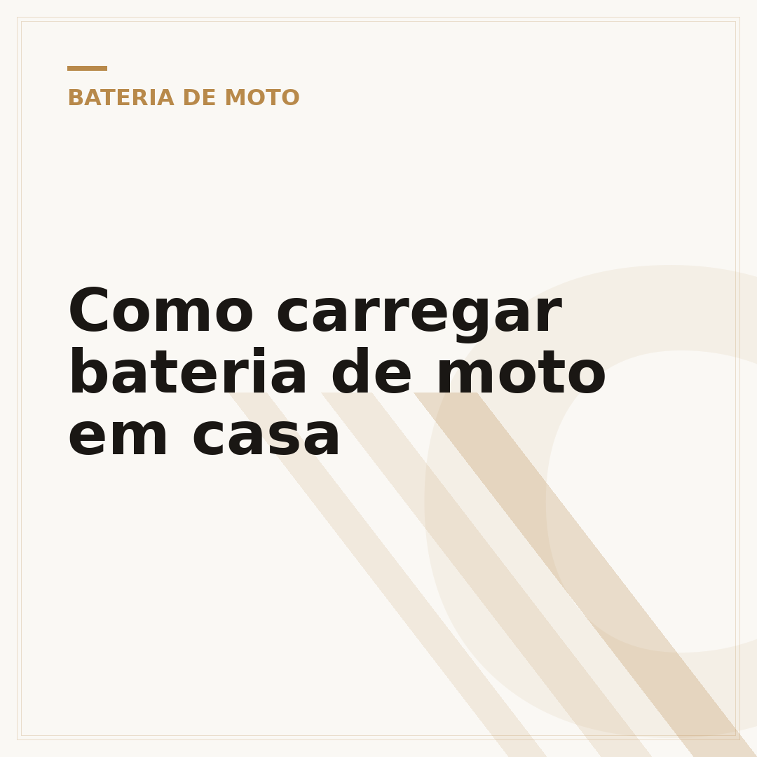 Como carregar bateria de moto em casa