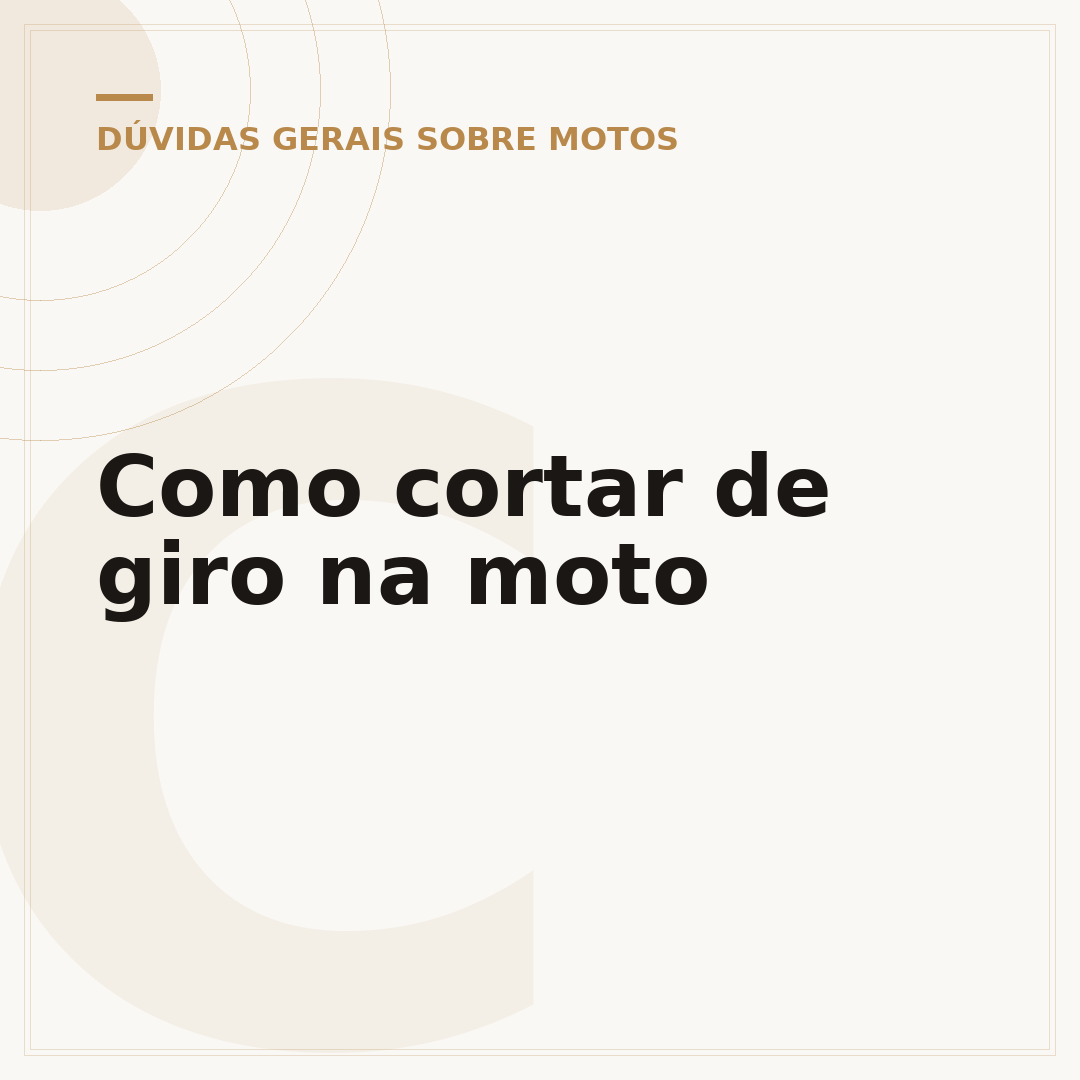 Como cortar de giro na moto