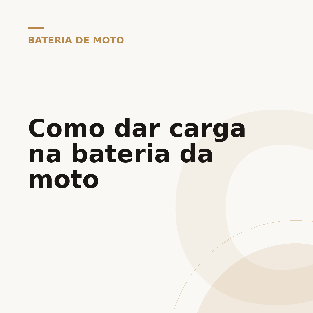 Como dar carga na bateria da moto