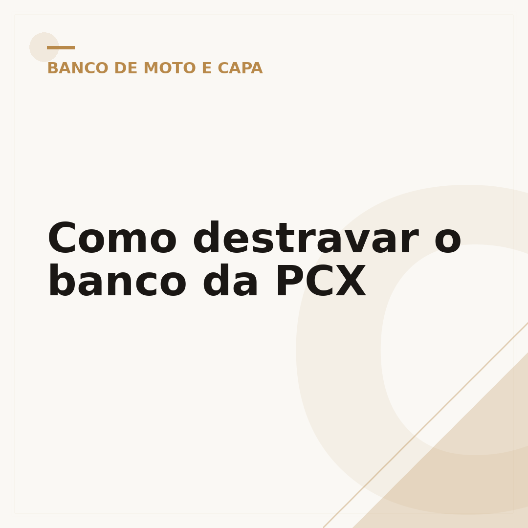 Como destravar o banco da PCX