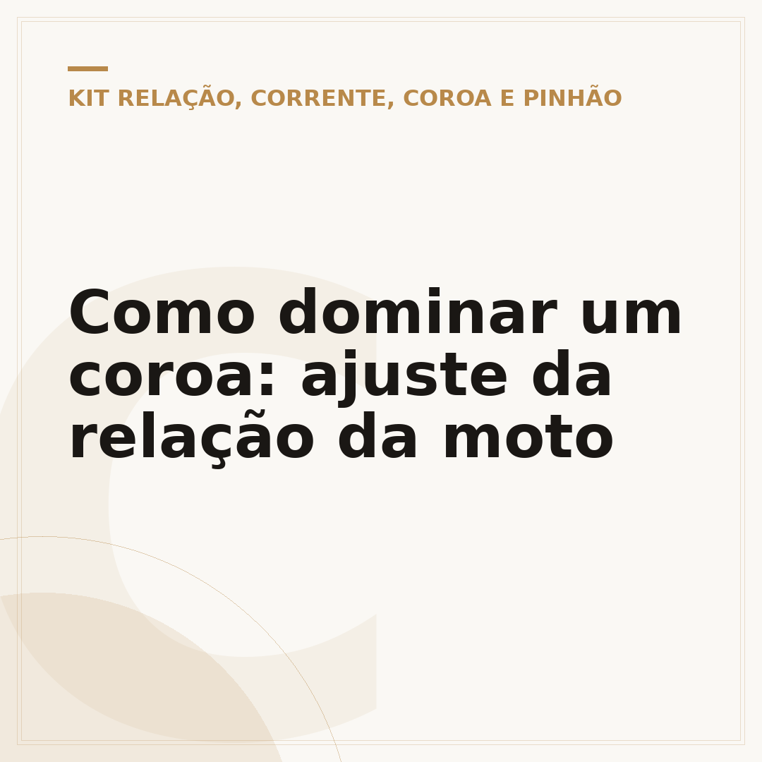 Como dominar um coroa: ajuste da relação da moto
