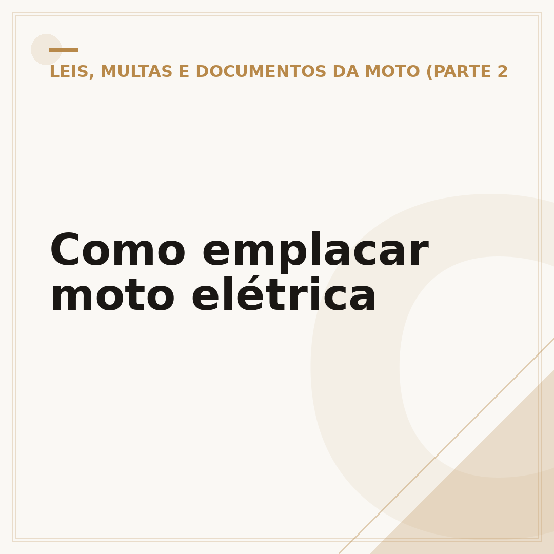 Como emplacar moto elétrica