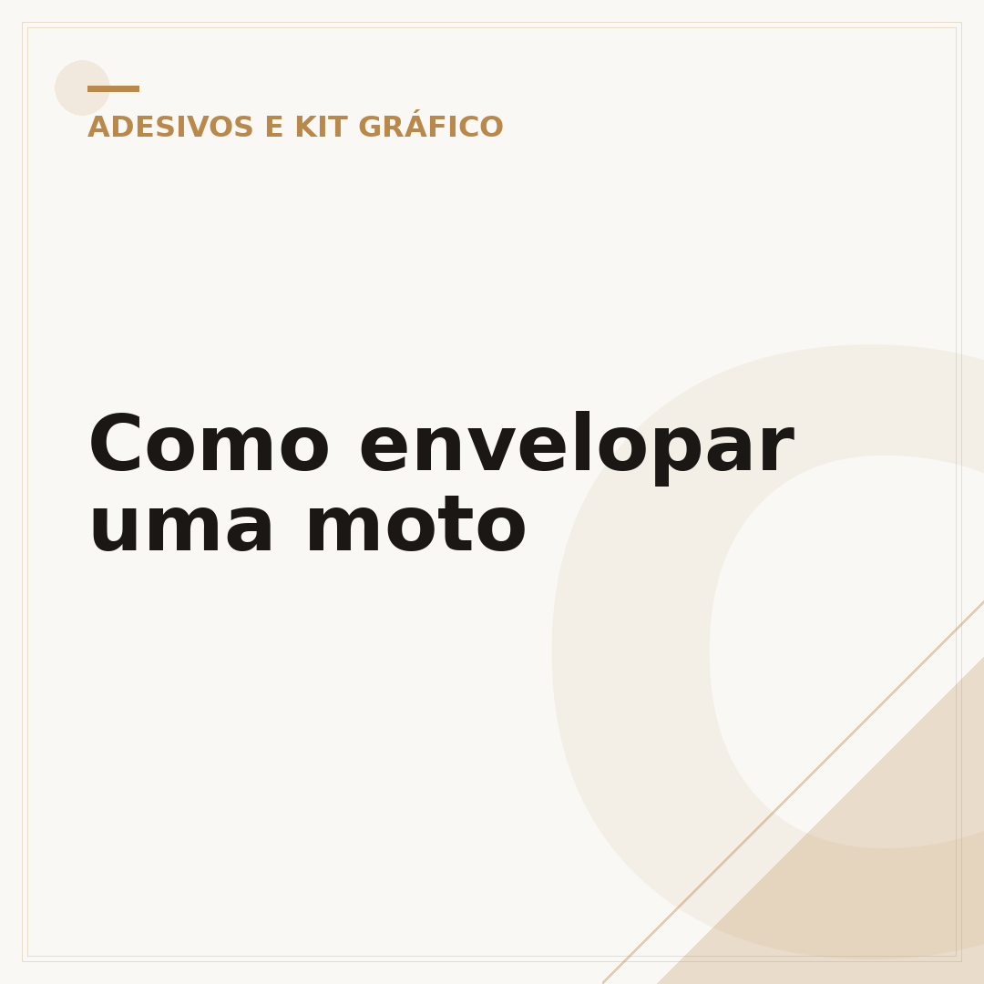 Como envelopar uma moto