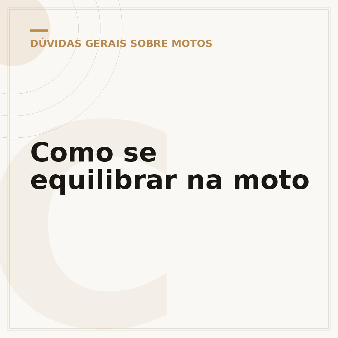 Como se equilibrar na moto