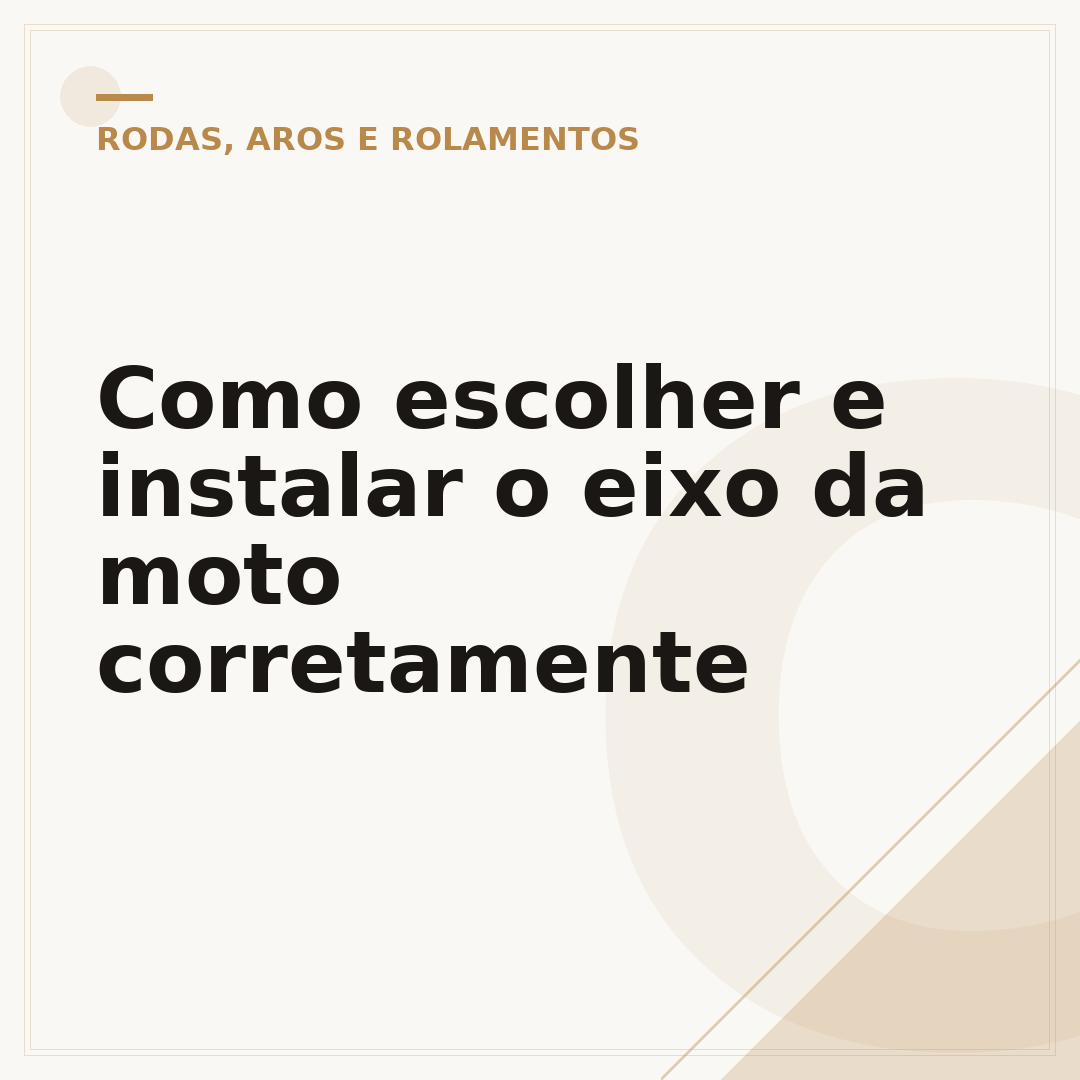Como escolher e instalar o eixo da moto corretamente