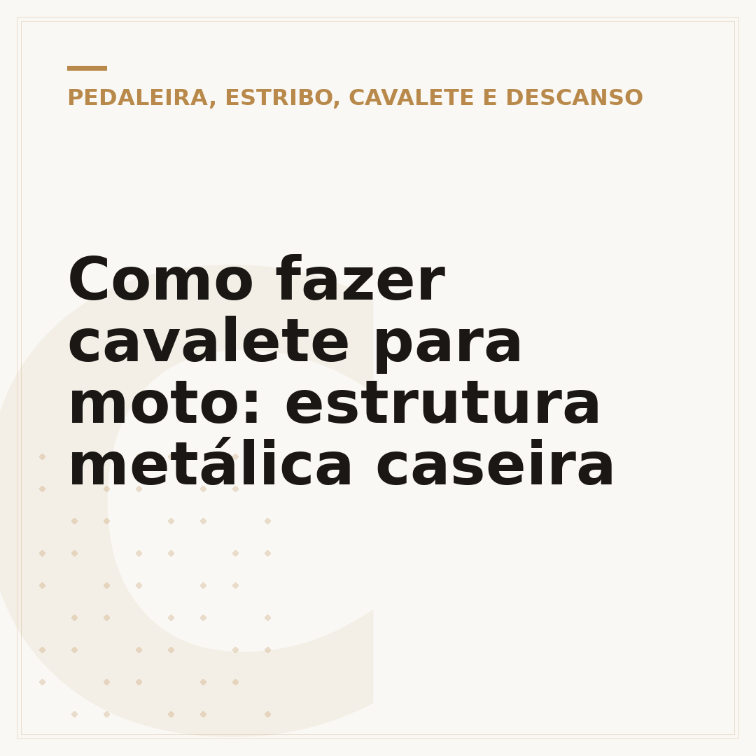 Como fazer cavalete para moto: estrutura metálica caseira