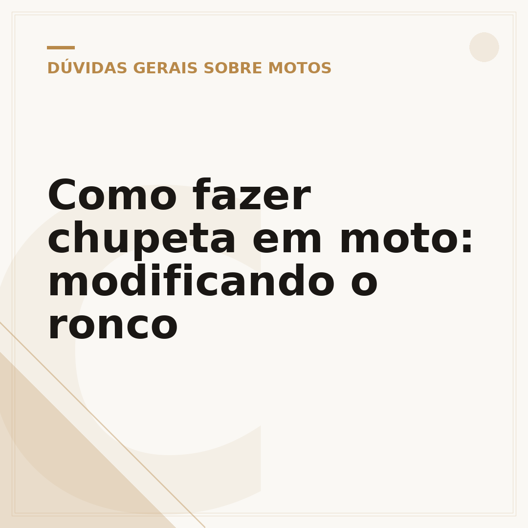 Como fazer chupeta em moto: modificando o ronco