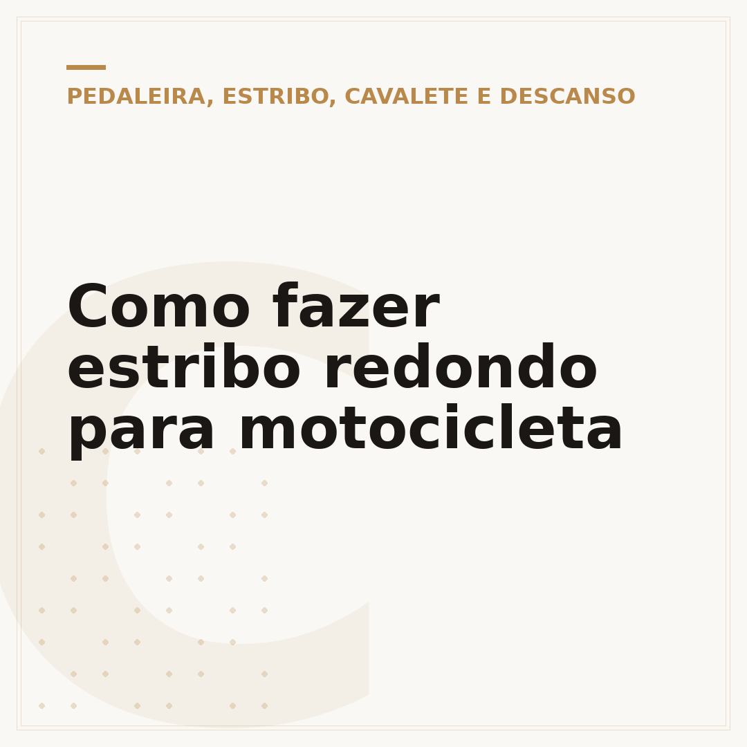 Como fazer estribo redondo para motocicleta