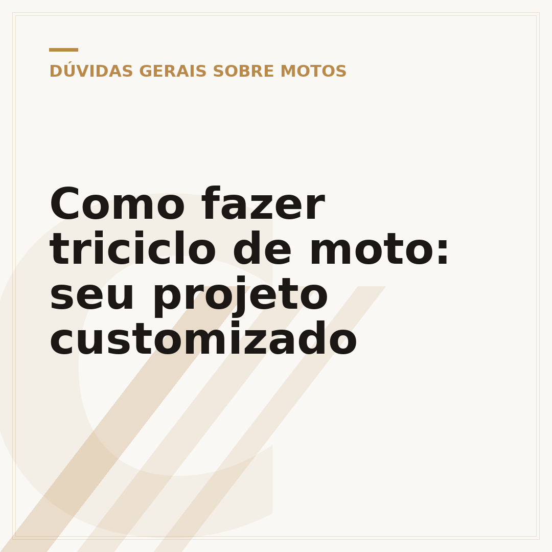 Como fazer triciclo de moto: seu projeto customizado