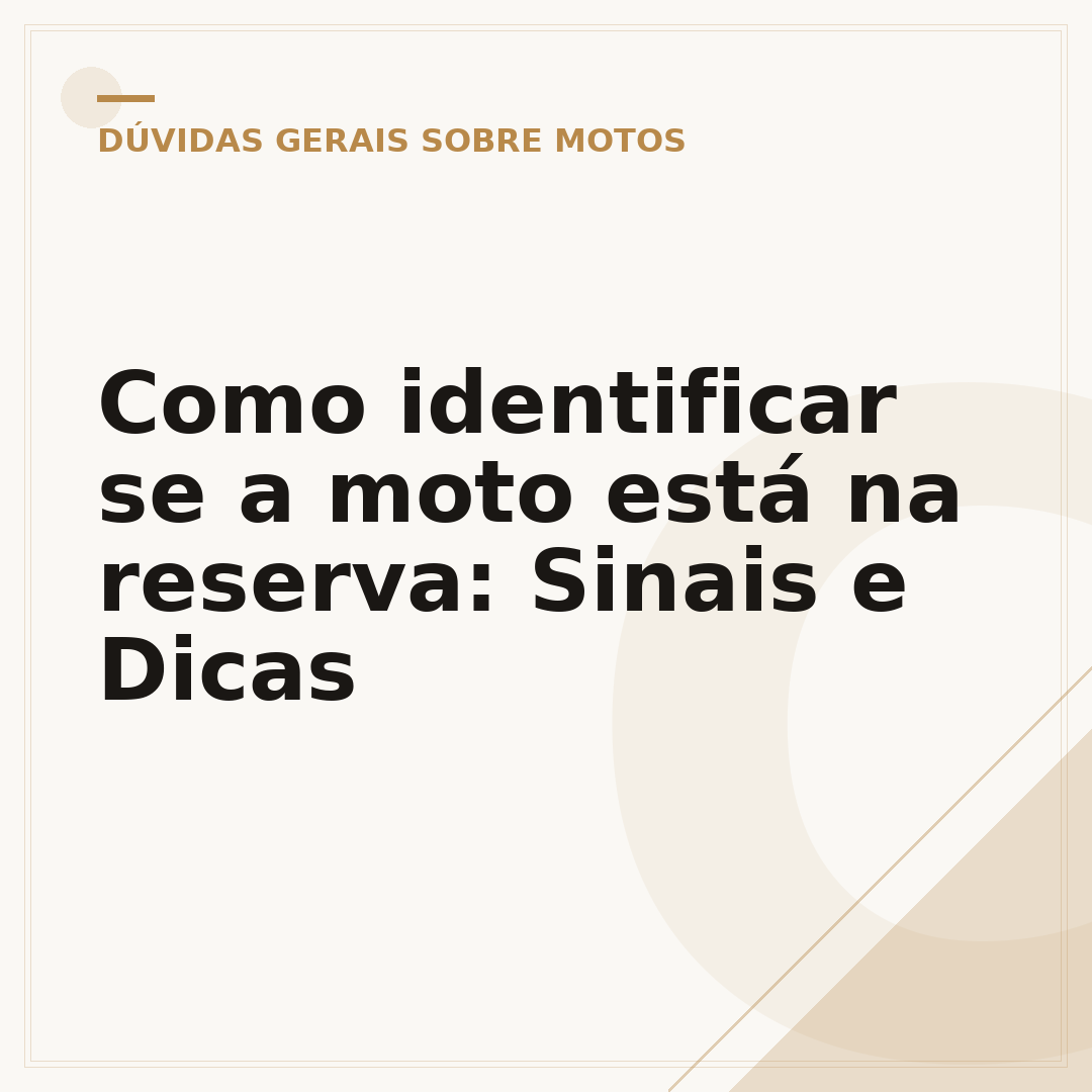Como identificar se a moto está na reserva: Sinais e Dicas