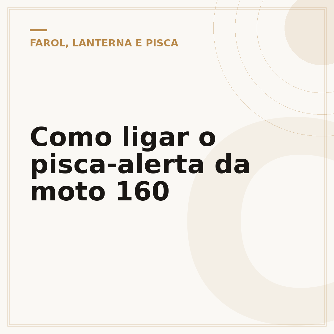 Como ligar o pisca-alerta da moto 160