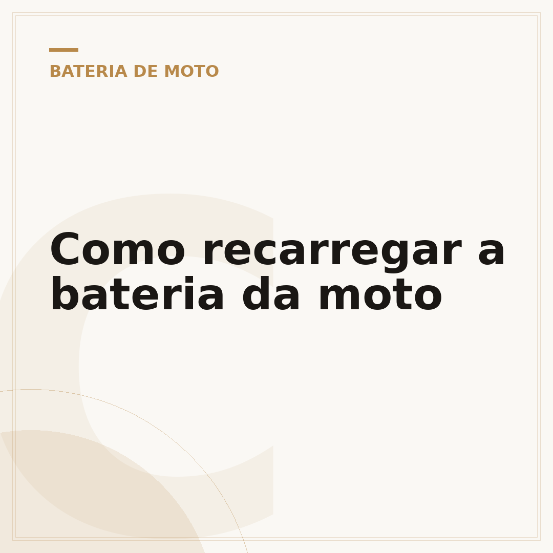 Como recarregar a bateria da moto