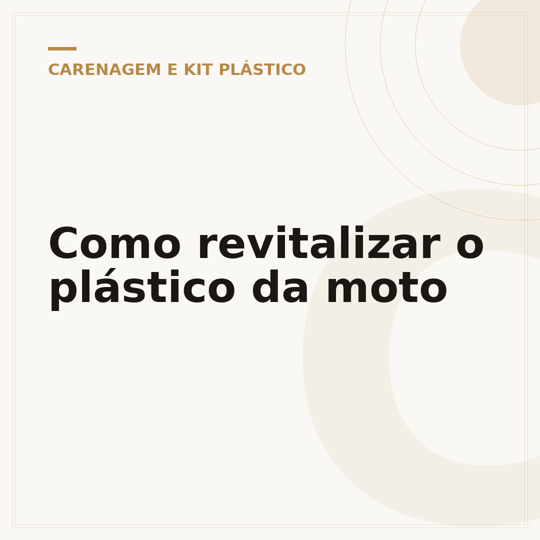 Como revitalizar o plástico da moto