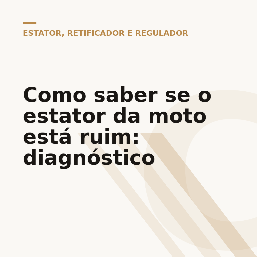 Como saber se o estator da moto está ruim: diagnóstico