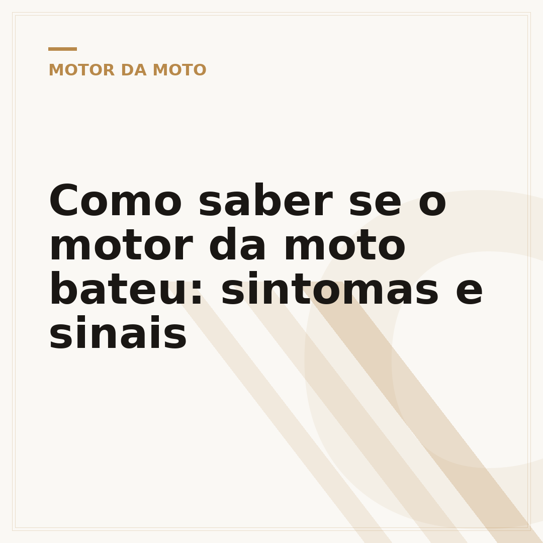 Como saber se o motor da moto bateu: sintomas e sinais