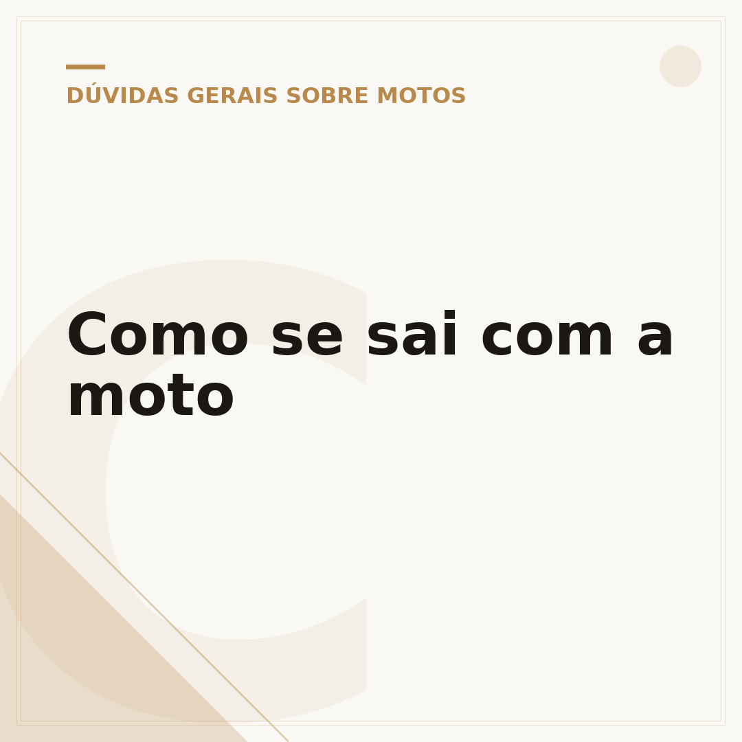 Como se sai com a moto