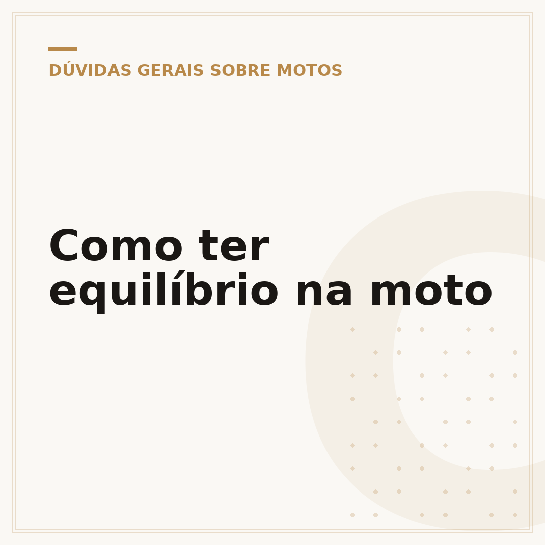 Como ter equilíbrio na moto