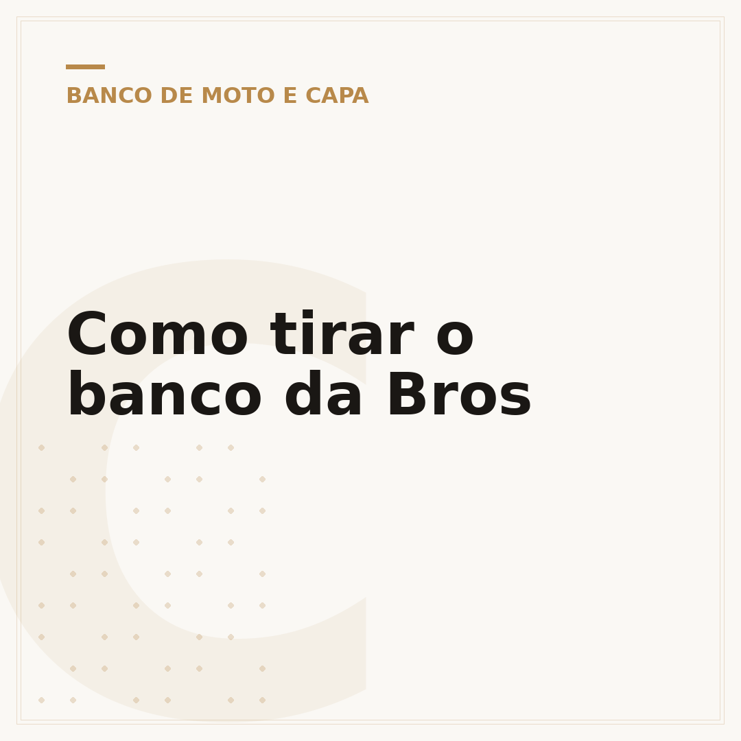 Como tirar o banco da Bros