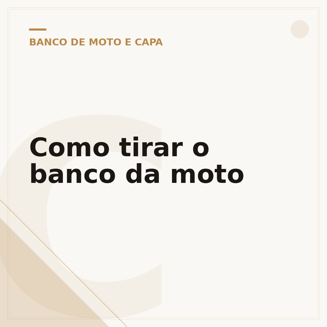 Como tirar o banco da moto