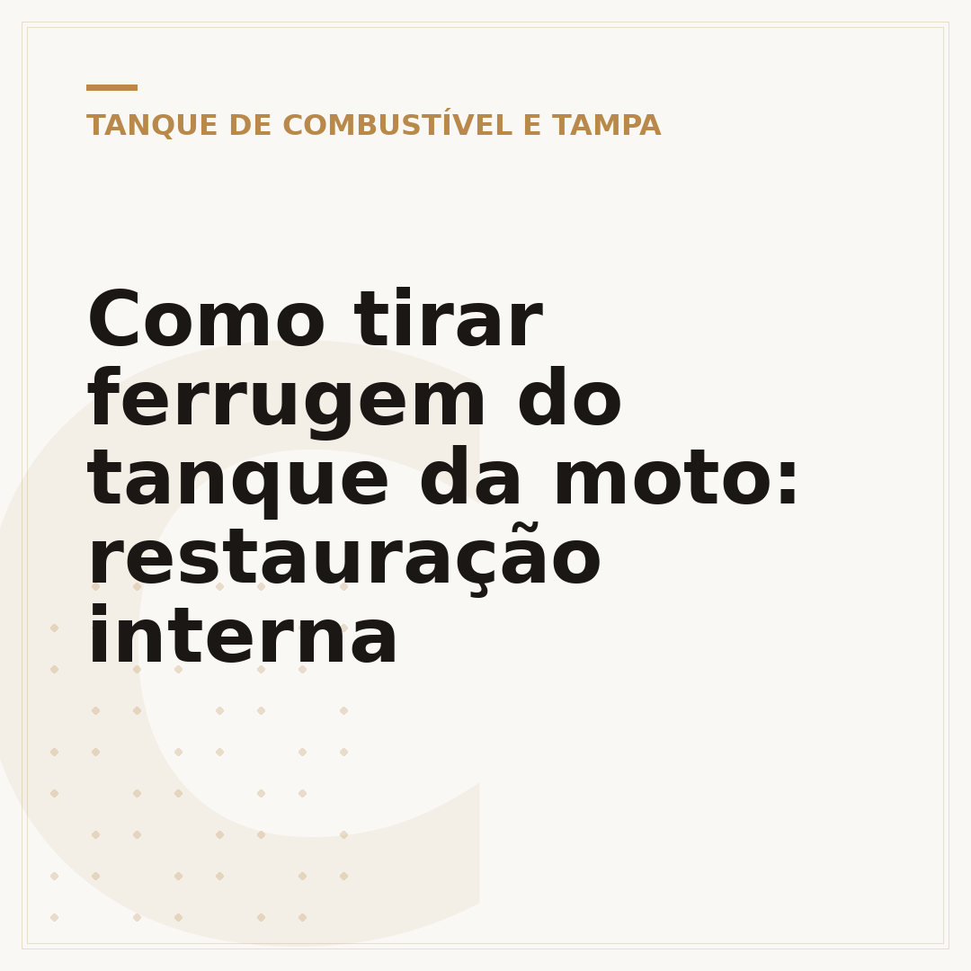 Como tirar ferrugem do tanque da moto: restauração interna