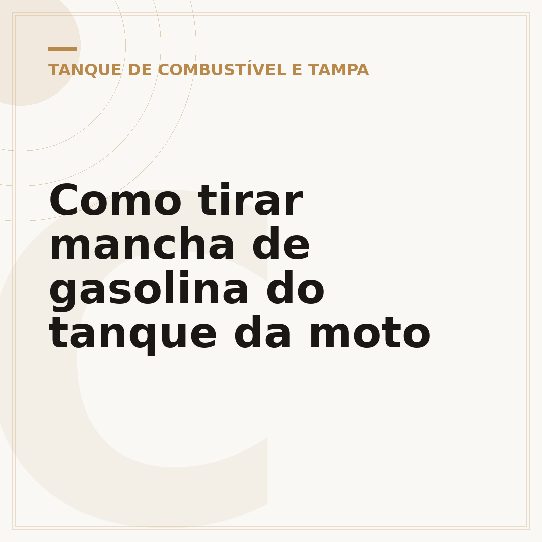 Como tirar mancha de gasolina do tanque da moto