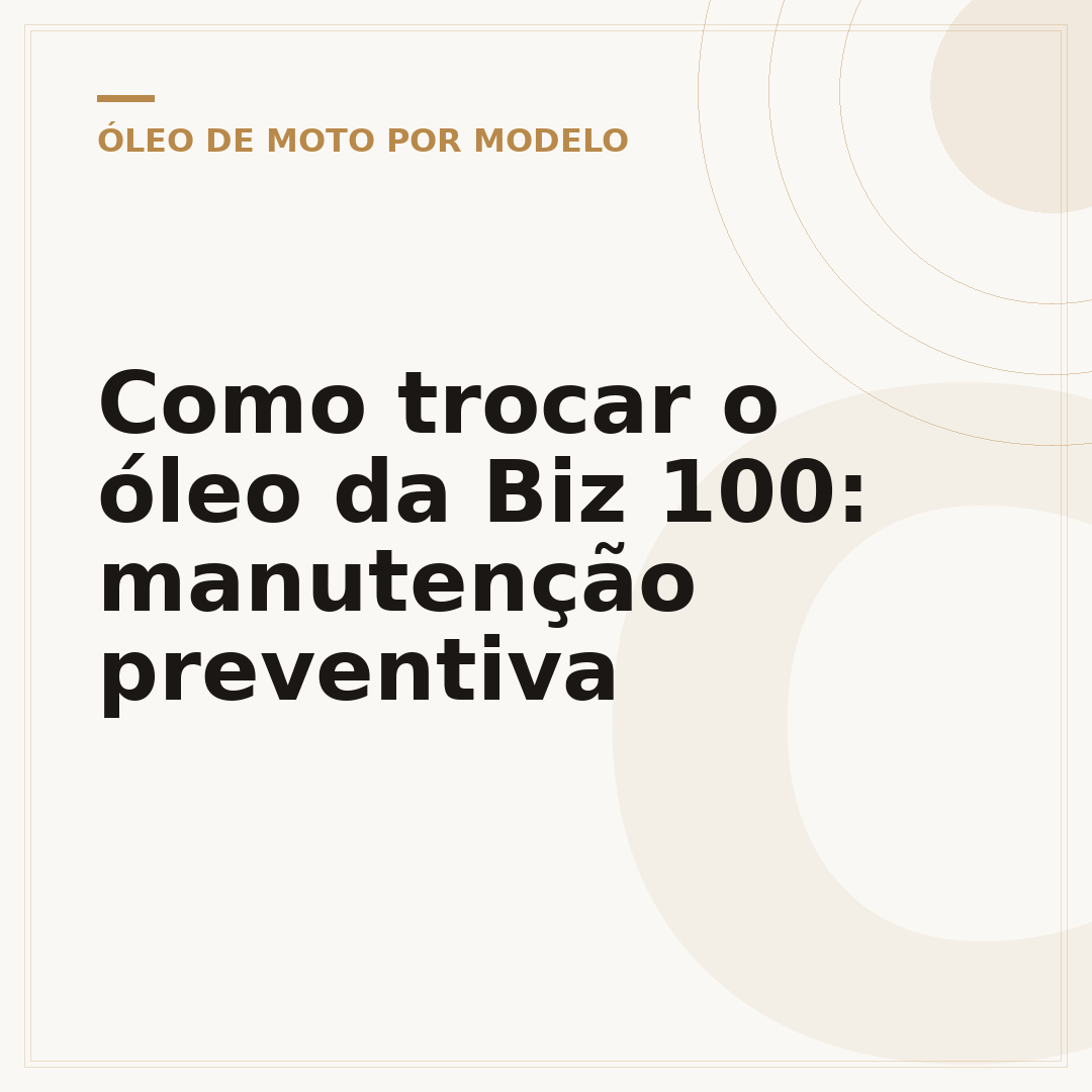 Como trocar o óleo da Biz 100: manutenção preventiva