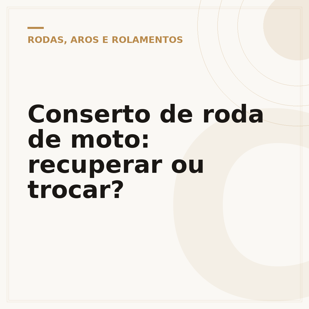 Conserto de roda de moto: recuperar ou trocar?