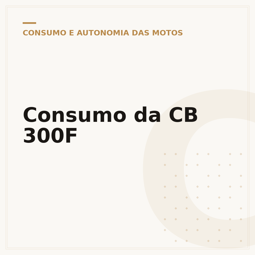 Consumo da CB 300F