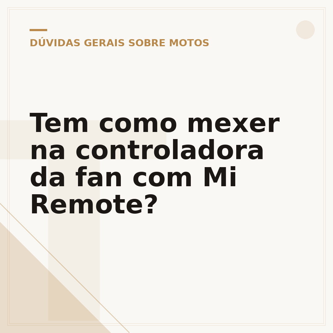 Tem como mexer na controladora da fan com Mi Remote?