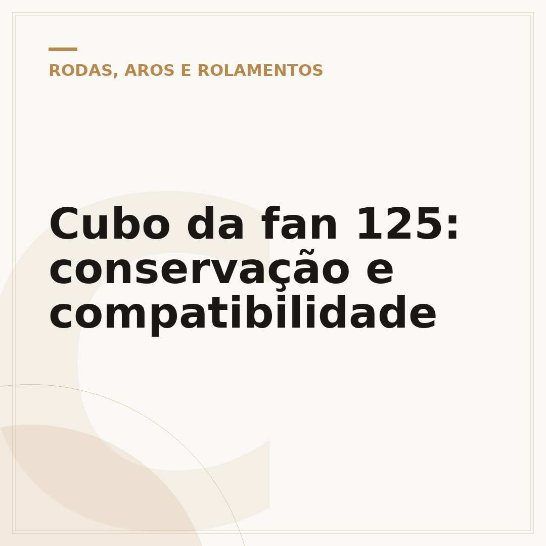 Cubo da fan 125: conservação e compatibilidade