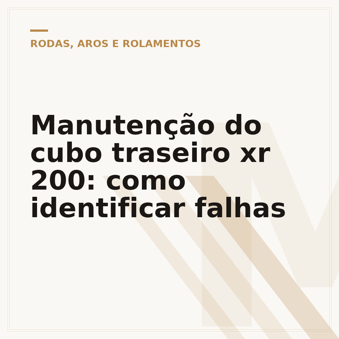 Manutenção do cubo traseiro xr 200: como identificar falhas