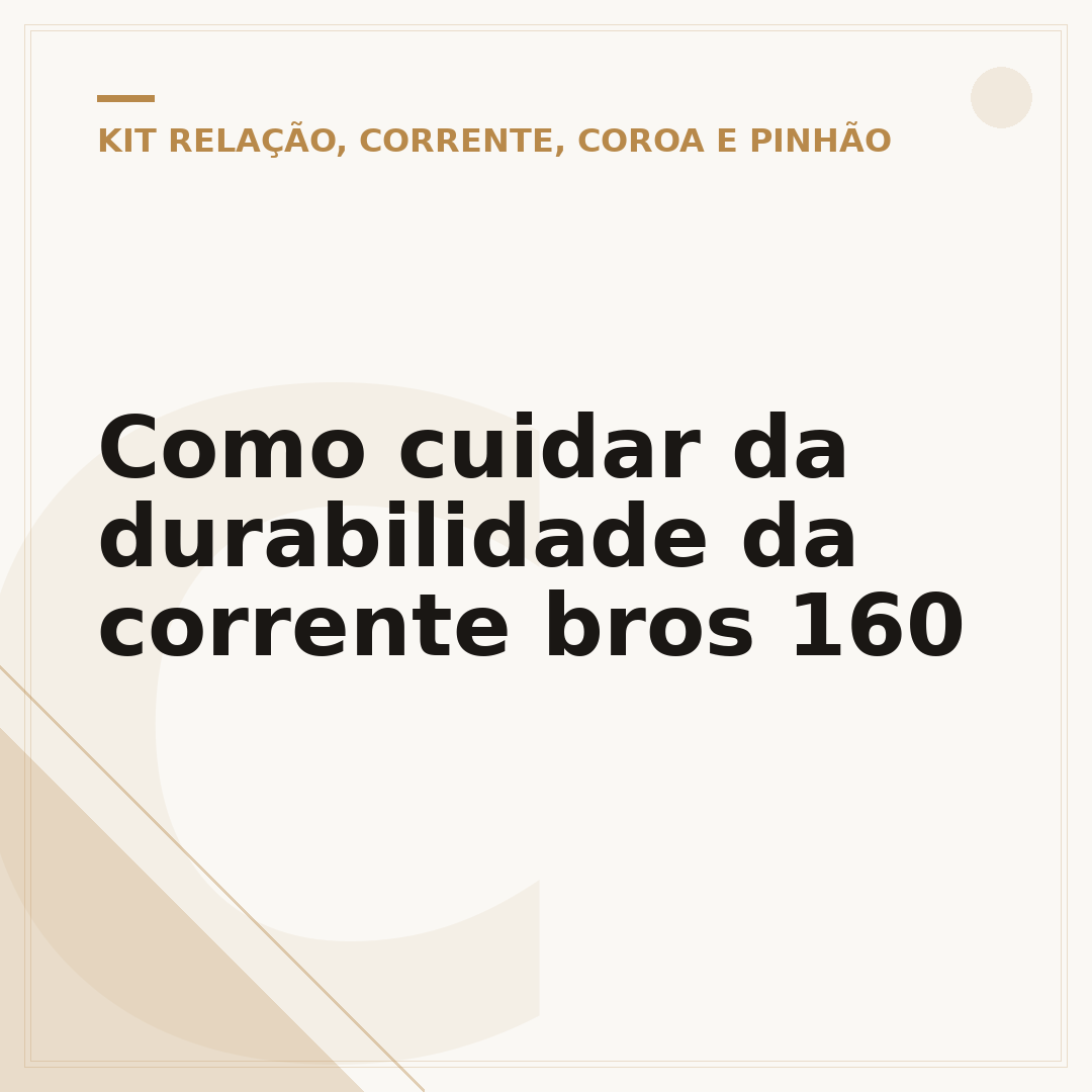 Como cuidar da durabilidade da corrente bros 160