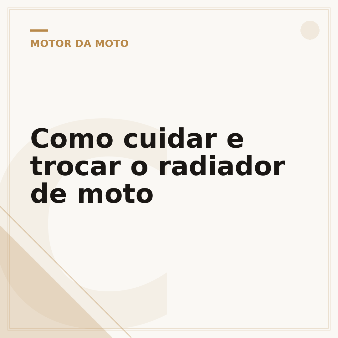 Como cuidar e trocar o radiador de moto