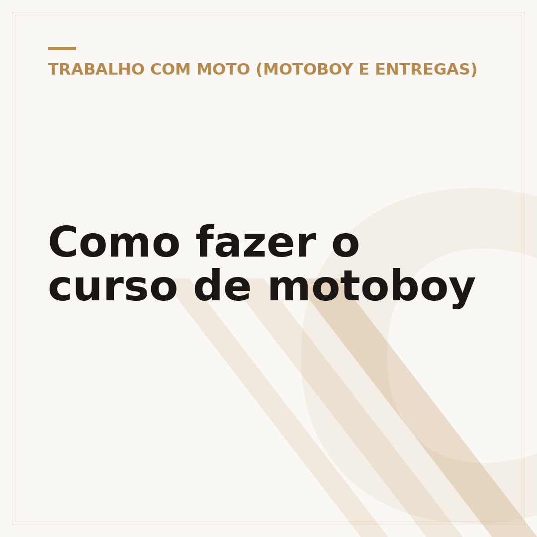 Como fazer o curso de motoboy