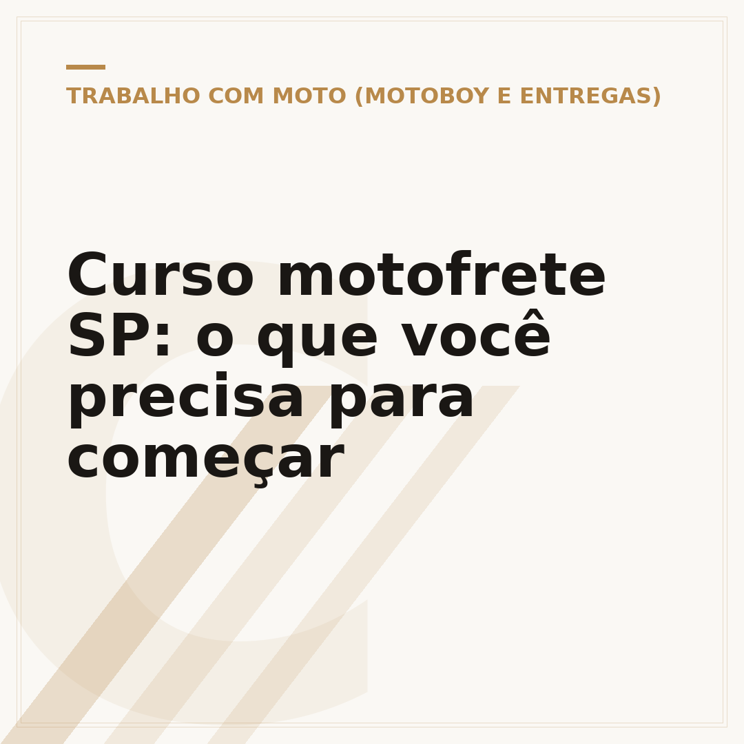 Curso motofrete SP: o que você precisa para começar