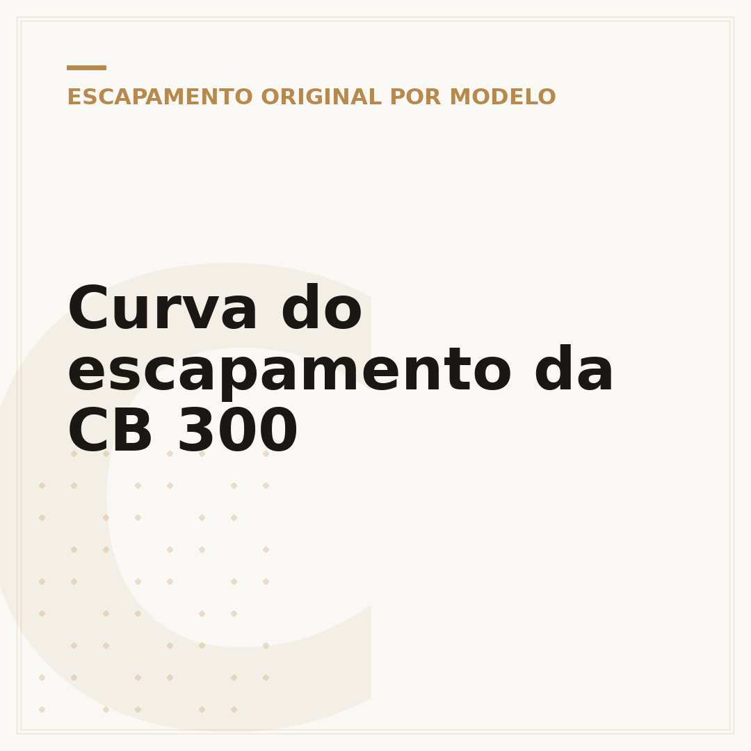 Curva do escapamento da CB 300