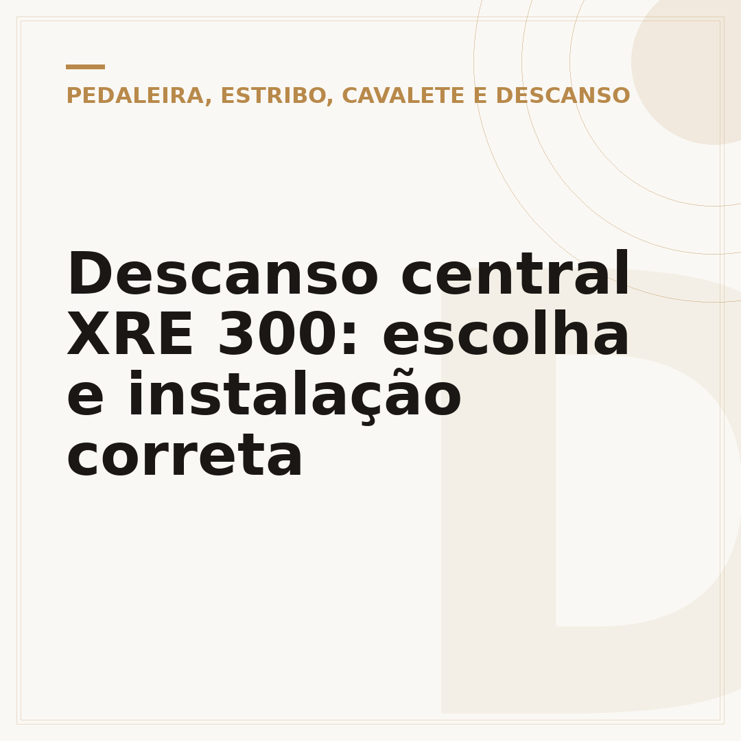 Descanso central XRE 300: escolha e instalação correta