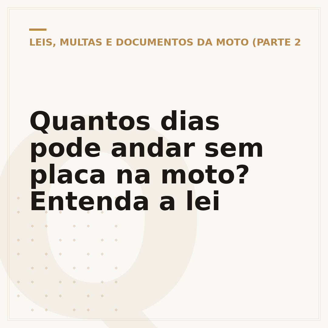Quantos dias pode andar sem placa na moto? Entenda a lei
