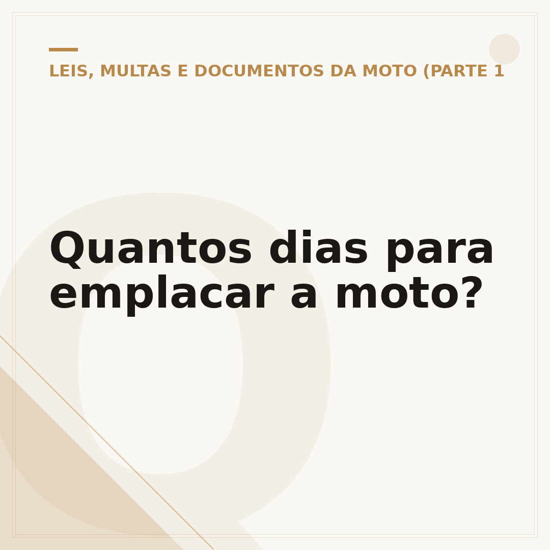 Quantos dias para emplacar a moto?