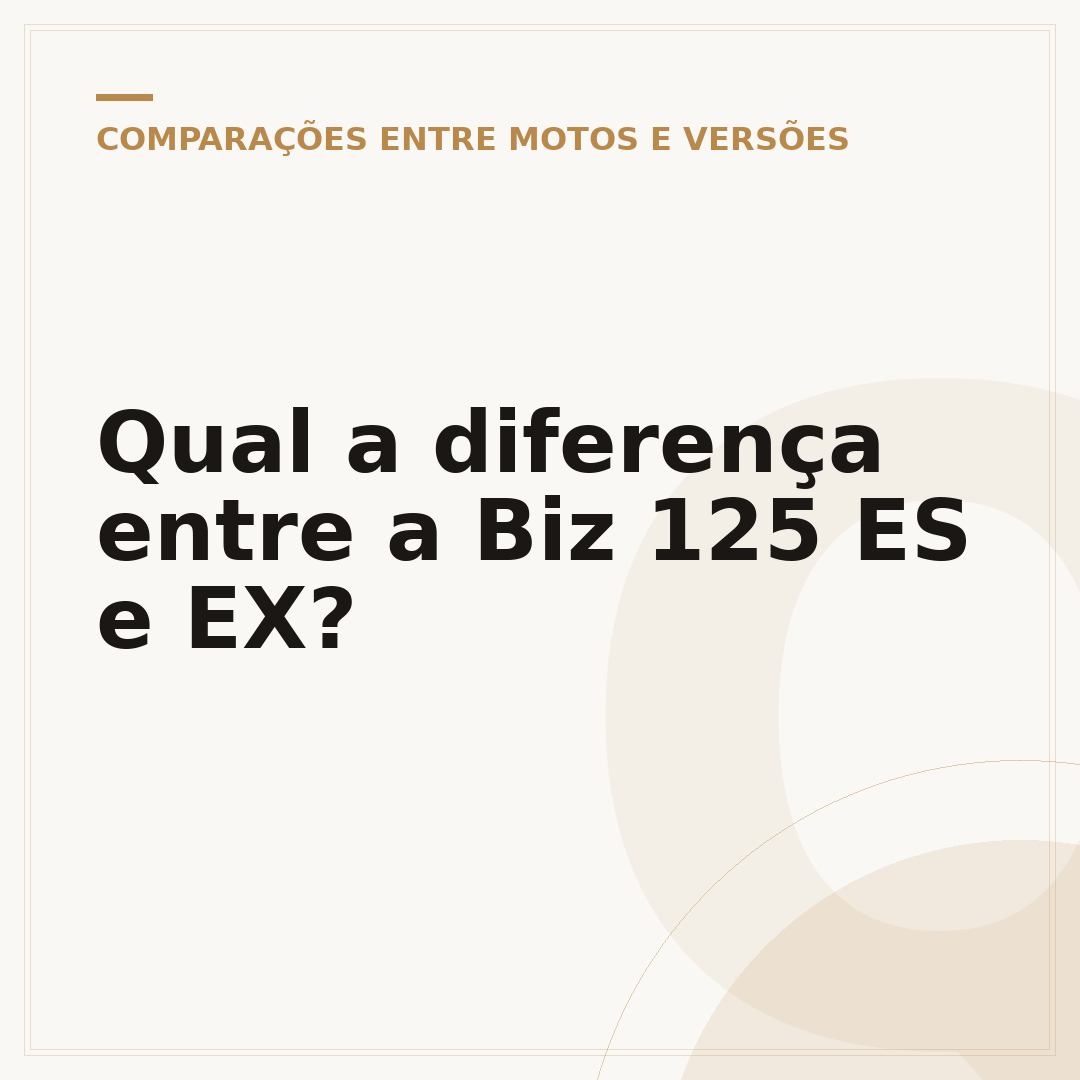 Qual a diferença entre a Biz 125 ES e EX?