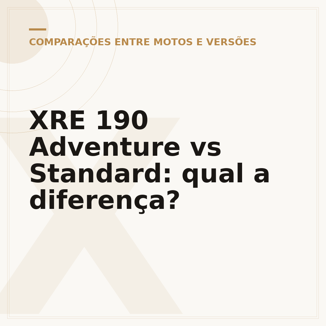 XRE 190 Adventure vs Standard: qual a diferença?